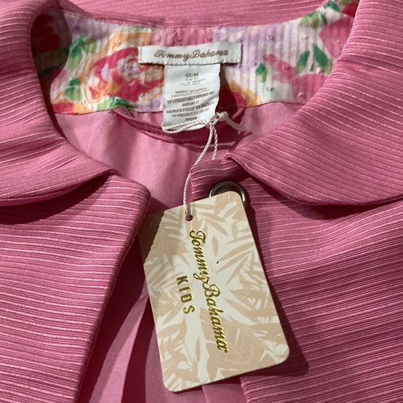 Tommy Bahama Girl’s Pink Dress Jacket Bow Accents One Button Closure NEW - Picture 6 of 9